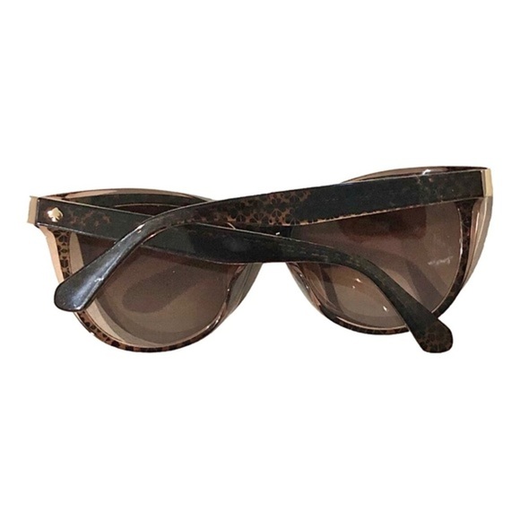 Kate Spade hello sunshine dark brown embedded logo‎ gold emblem sunglasses new main image 5
